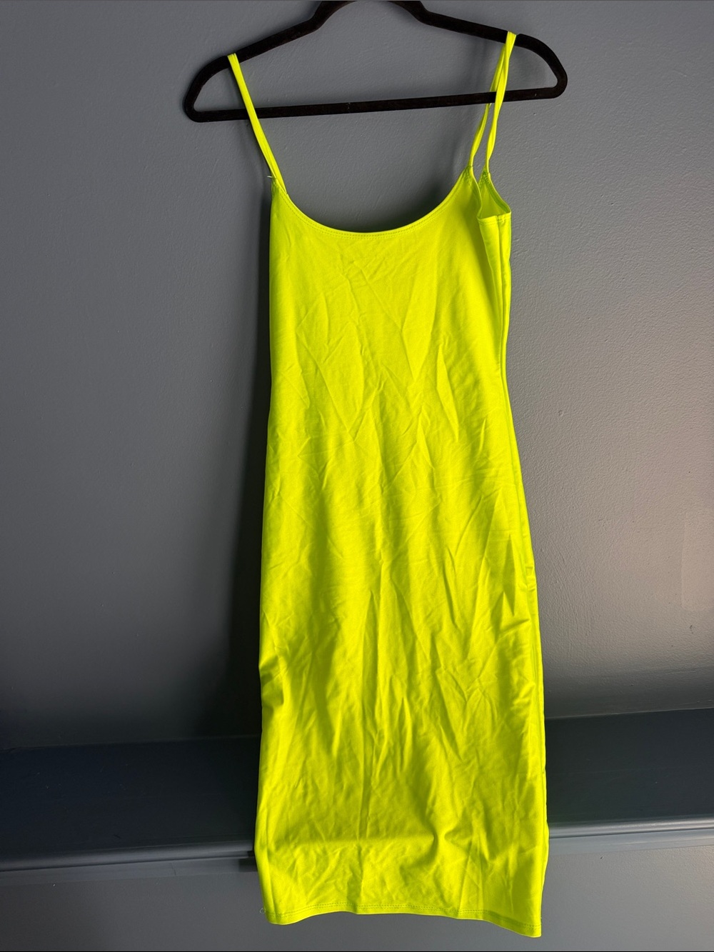 Forever 21 Neon Lime Spaghetti Strap Maxi Dress